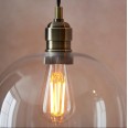 Clary Large Pendant Light in Antique Brass with Clear Glass Diffuser using 1x E27/ES LED Lamp