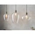 Clary Medium Pendant Light in Antique Brass with Clear Glass Diffuser using 1x E27/ES LED Lamp