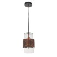 Fily Copper Patina Pendant Light with Clear Glass Diffuser 1x E27 LED/ES Lamp, Ceiling Suspension Lamp