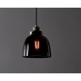 Dusky Black Chrome Ceiling Pendant Light with Black Tinted Glass Shade 1x E27/ES Filament Lamp