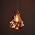 Pary Copper Metallic Glass Large Pendant with Chrome Trim using 1x E27/ES Filament Lamp