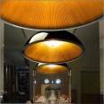 Umbrella Pendant Light Black Exterior and Gold Interior 600mm diameter with Opal Glass Diffuser 3x E14 9W LEDS-C4 00-2727-AP-05