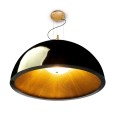 Umbrella Pendant Light Black Exterior and Gold Interior 600mm diameter with Opal Glass Diffuser 3x E14 9W LEDS-C4 00-2727-AP-05