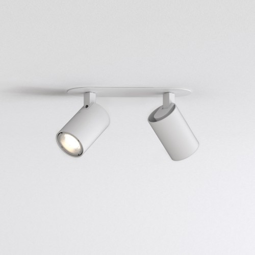 Ascoli Twin Recessed Ceiling Spotlight in Textured White IP20 Adjustable Spots using 2 x 6W max. LED GU10, Astro 1286097