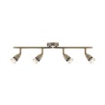 Amalfi 4 Spotlights on a Bar Ceiling Light in Antique Brass using GU10 Lamps (not included), Adjustable and Dimmable Spots