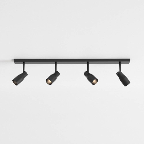 Apollo Four Spotlight Bar in Textured Black Adjustable for Wall/Ceiling Mounting IP20 4 x 6W max. LED GU10, Astro 1422011