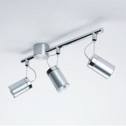 Montana Triple Spots on a Bar Brushed Aluminium for Ceiling Lighting 3 x 6W Max LED GU10 IP20, Astro 1259002