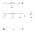 Ascoli Triple Bar Ceiling Spotlight in Matt Black 3 x GU10 50W for Interior Lighting, Astro 1286083