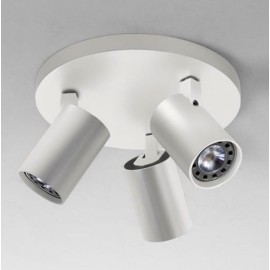 Ascoli Triple Ceiling Spotlight on a Round Base in Textured White, Adjustable GU10 Spots, Astro 1286002