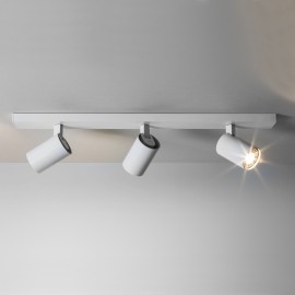 Ascoli Triple Bar Ceiling Spotlight in Textured White 3 x GU10 50W for Interior Lighting, Astro 1286003
