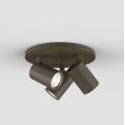 Ascoli Triple Ceiling Spotlight on a Round Base in Bronze, Adjustable LED GU10 Spots, Astro 1286005