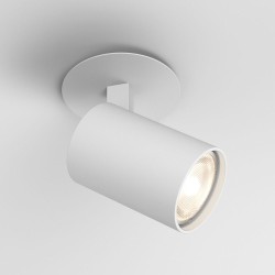Ascoli Single White GU10 Recessed Adjustable Spotlight IP20 Dimmable for Plasterboard Ceiling Mounting Astro 1286021