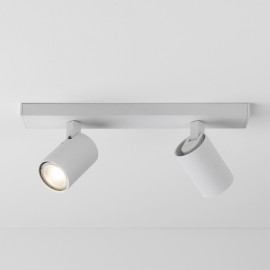 Ascoli Twin Ceiling Spot Bar in Textured White, IP20 Adjustable Spots using 2 x GU10 max. 50W Astro 1286034