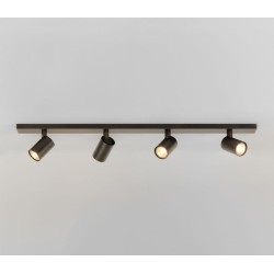 Ascoli 4 GU10 LED 6W Ceiling Spots on a Bar in Bronze Dimmable Adjustable Astro 1286008