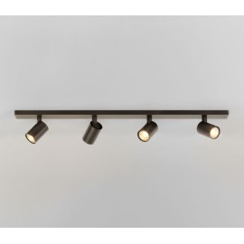 Ascoli 4 GU10 LED 6W Ceiling Spots on a Bar in Bronze Dimmable Adjustable Astro 1286008