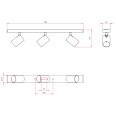 Ascoli Triple Bar Ceiling Spotlight in Matt Nickel 3 x GU10 50W for Interior Lighting, Astro 1286013