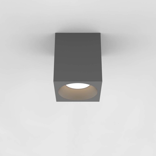 Kos Square 140 LED Textured Grey Ceiling Spotlight IP65 rated c/w 11.9W 3000K LED, Astro 1326021