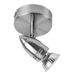 Single Surface Spotlight in Brushed Nickel with Adjustable Head using GU10 max. 50W (lamp included)