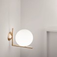 Flos iC C/W2 Brass Wall or Ceiling Lamp with 30cm Opal Diffuser design Michael Anastassiades