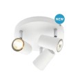 Triple White Ceiling Spotlight Fitting on a Round Base using 3 x GU10 max. 35W IP20 rated