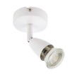 Amalfi Single Spotlight in Gloss White using GU10 LED, Adjustable Head Wall/Surface Spotlight