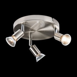 Triple GU10 Spotlight in Brushed Chrome for Wall / Ceiling with Adjustable Directional Heads