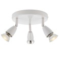 Amalfi 3 Light GU10 Spotlight on Round Ceiling Plate in Gloss White for Ceiling Lighting, Adjustable and Dimmable Heads