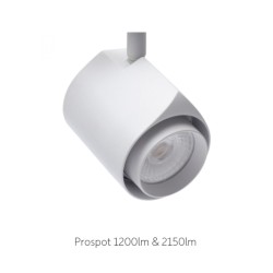 Illuma Prospot 15.1W 1200lm LED Spotlight Dimmable GDL - 3-Circuit Switched Track Adaptor 3000K/4000K White/Black 15/24/38deg Beam