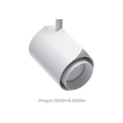 Illuma Prospot 38.2W 3600lm LED Spotlight Dimmable GDL - 3-Circuit Switched Track Adaptor 3000K/4000K White/Black 24/38/60deg Beam
