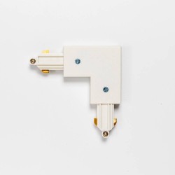 L-Connector Earth Outside in White for Single Circuit Track, FossLED FLTLCO-0 for 1-circuit Track