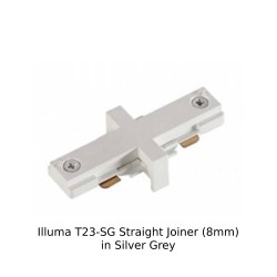 Illuma T23-SG Straight Connector (8mm) in Silver Grey to Join two 1-circuit Mains Voltage Tracks Together