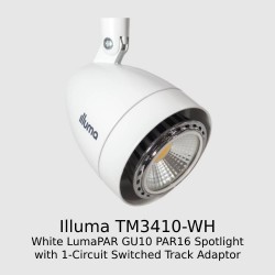 Illuma TM3410-WH/S White LumaPAR GU10 PAR16 Spotlight with Single Circuit Switched Track Adaptor