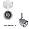 Illuma LumarPAR Eclipse GU10 Spotlight in Silver Grey with Surface Mounting Plate TM4410-SG (lamp not included)