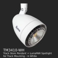 Illuma TMP3410 White 300mm/500mm/100mm Track Stem Pendant with LumaPAR GU10 Spotlight for Illuma 1-Circuit Mains Track