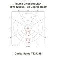Illuma Gridspot 15W 1200lm LED Track Spotlight with 1-Circuit Track Adaptor with diferent Beams, Colour Temp, and Finishes