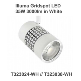 Illuma Gridspot 35W 3000lm LED Track Spotlight for 1 Circuit Track System with diferent Beams, Colour Temp, and Finishes