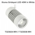 Illuma Gridspot 45W 4000lm LED Track Spotlight for 1 Circuit Track System with diferent Beams, Colour Temp, and Finishes