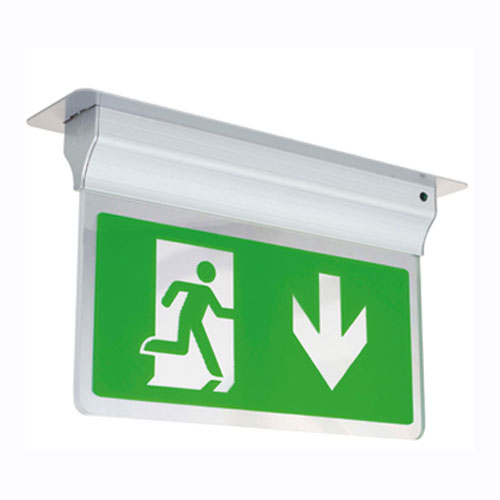 Eagle LED Exit Sign in Silver, 3-in-1 Slim 2.5W 6500K LED Maintained/Non-Maintained