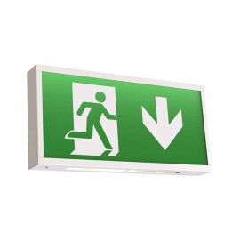 Watchman 3W White Steel LED Exit Box Sign with Legend Maintained/Non-maintained, Ansell AWLED/3M