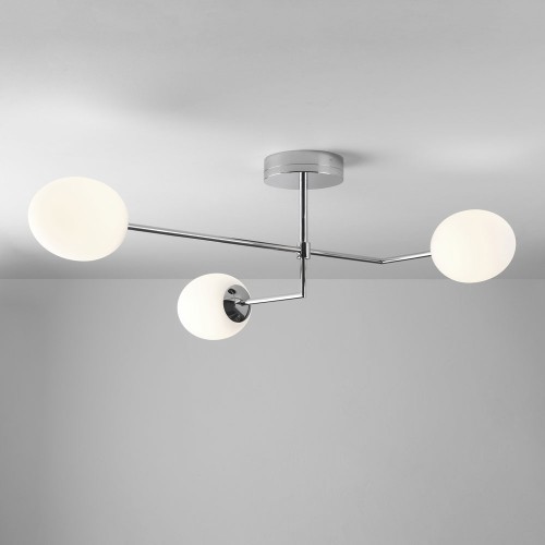 Kiwi 3 Lights Pendant Light in Polished Chrome with Oval Diffusers IP44 21.2W 2700K 1575lm, Astro 1390005