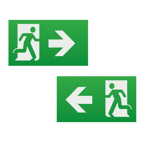 Running Man Legend with Left / Right Facing Arrow (kit of 2) for EXIT3MLE Emergency Exit Light