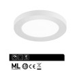 12W 165mm Round White LED Panel CCT Adjustable for Recessed / Surface Ceiling Mounting 55-125mm Cutout