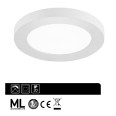 18W 217mm Round White LED Panel CCT Adjustable for Recessed / Surface Ceiling Mounting 55-175mm Cutout