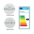 18W 217mm Round White LED Panel CCT Adjustable for Recessed / Surface Ceiling Mounting 55-175mm Cutout