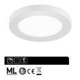 6W 140mm Round White LED Panel CCT Adjustable for Recessed / Surface Ceiling Mounting 55-100mm Cutout