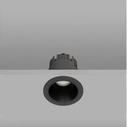 10W IP65 Fire Rated Black Baffled Round LED Downlight CCT Switchable 2700K/3000K/4000K 610lm FossLED IRIS 10B
