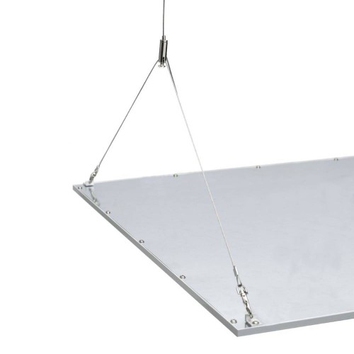 Y-shaped LED panel suspension kit with Stainless Steel Wires and Adjustable Length (max. 130cm Drop)