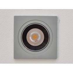 Aprilia Square Adjustable LED Downlight in Aluminium 6.1W 350mA 3000K IP21 Rated (Dimmable LED)