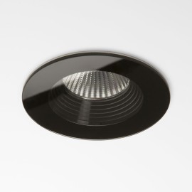 IP65 Vetro Round LED Downlight in Black using a 6W 3000K 629lm Dimmable COB LED, Astro 1254016
