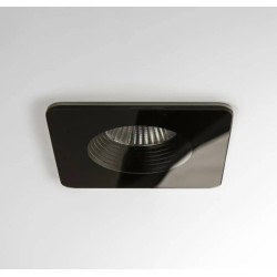 Vetro Square Black LED Downlight IP65 rated 6W 3000K Warm White, Dimmable LED Recessed Light Astro 1254017